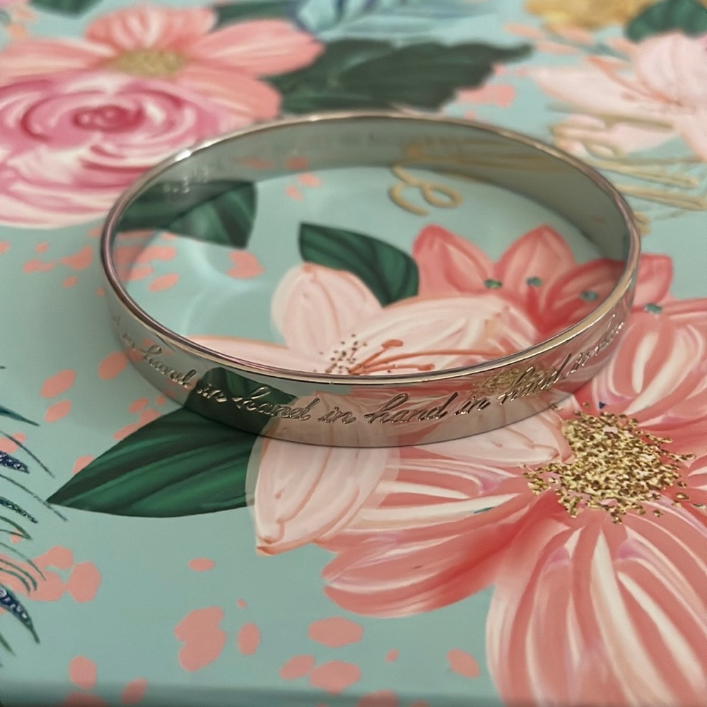 Authentic “strength in numbers” script kate spade bangle